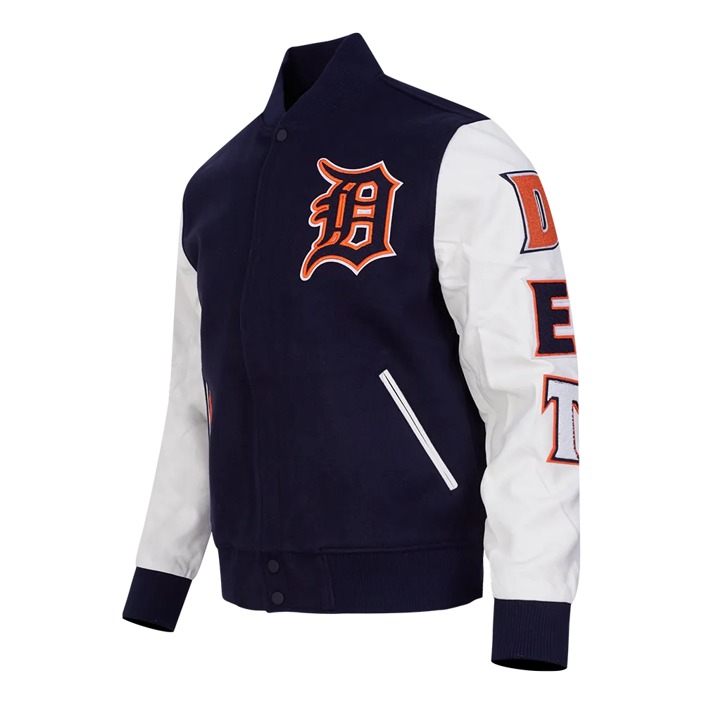 MLB DETROIT TIGERS CLASSIC WOOL MEN'S VARSITY JACKET (MIDNIGHT NAVY/WHITE)
