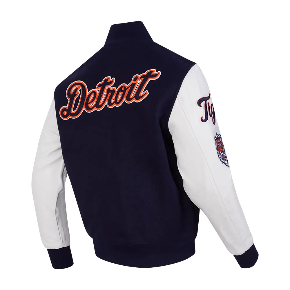 MLB DETROIT TIGERS CLASSIC WOOL MEN'S VARSITY JACKET (MIDNIGHT NAVY/WHITE)