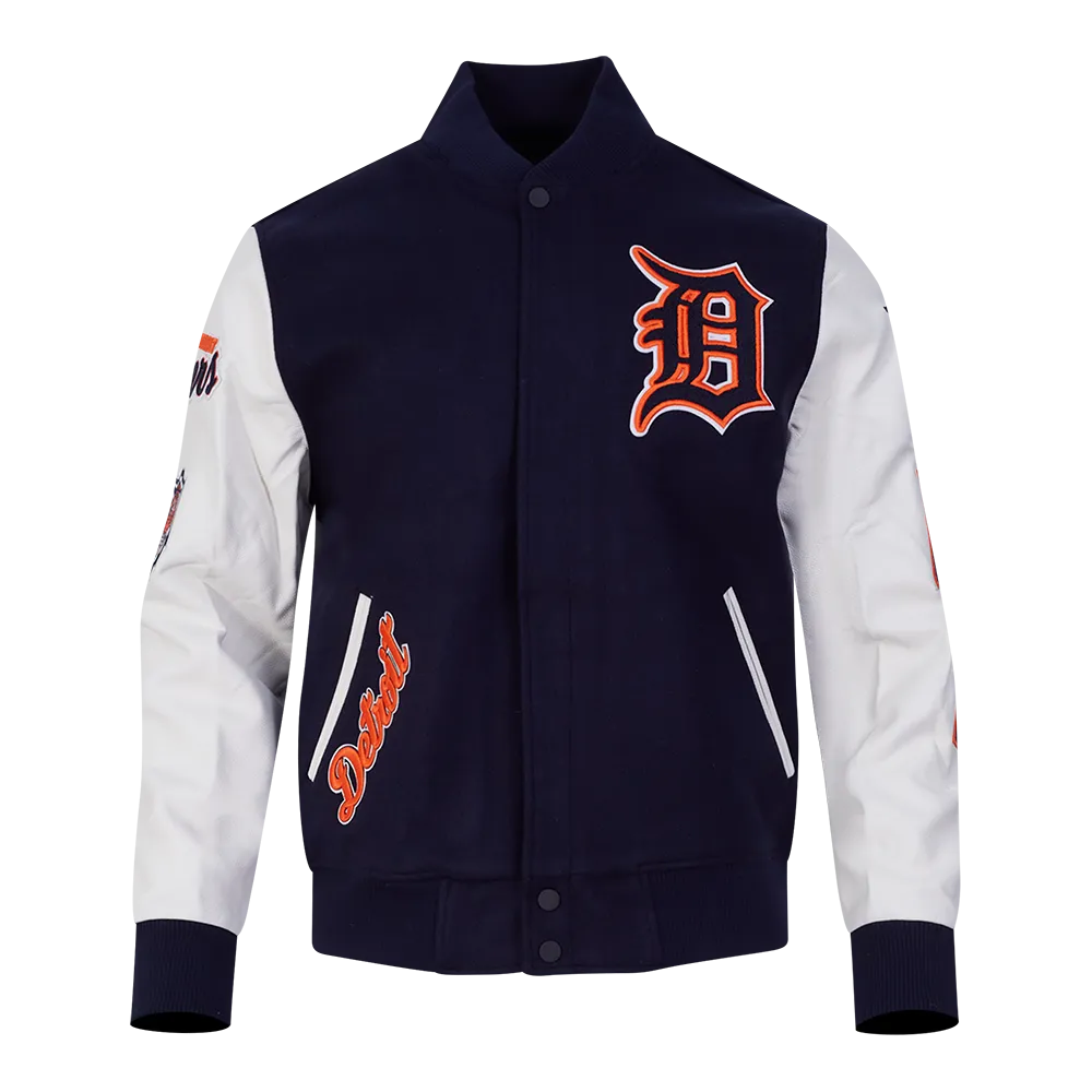 MLB DETROIT TIGERS CLASSIC WOOL MEN'S VARSITY JACKET (MIDNIGHT NAVY/WHITE)