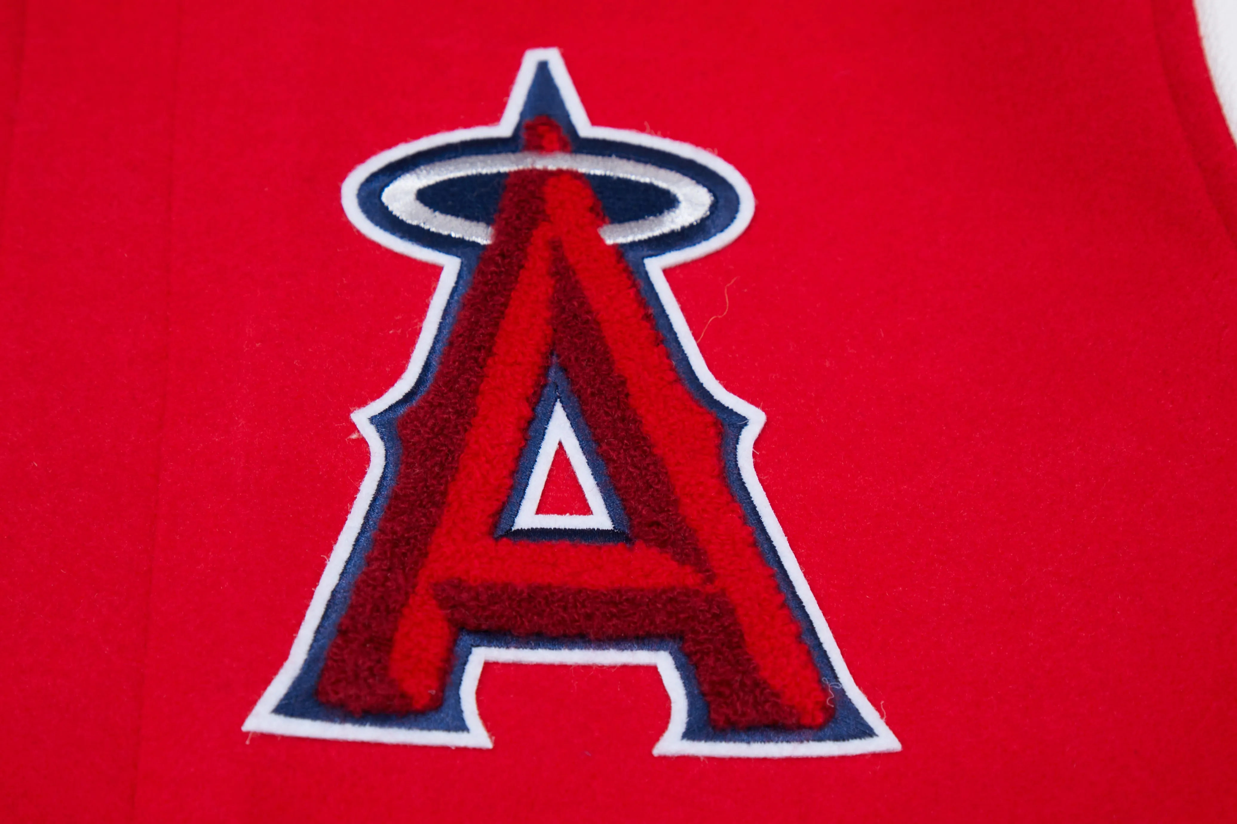 MLB LOS ANGELES ANGELS CLASSIC WOOL MEN'S VARSITY JACKET (RED / WHITE)