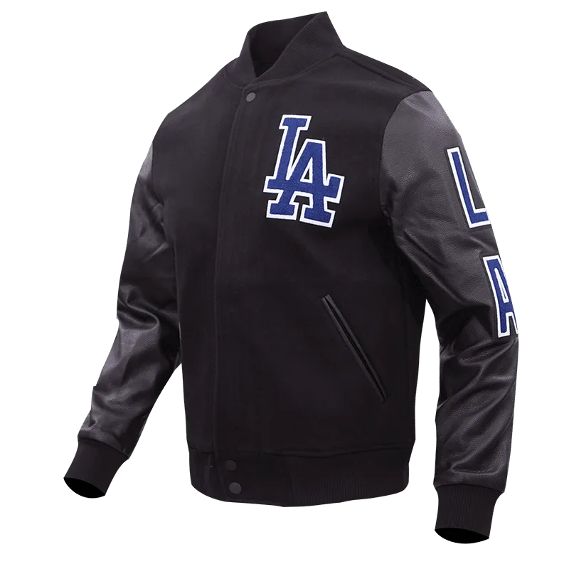 MLB LOS ANGELES DODGERS CLASSIC WOOL MEN'S VARSITY JACKET (BLACK)