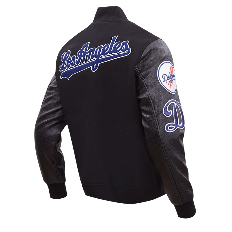 MLB LOS ANGELES DODGERS CLASSIC WOOL MEN'S VARSITY JACKET (BLACK)