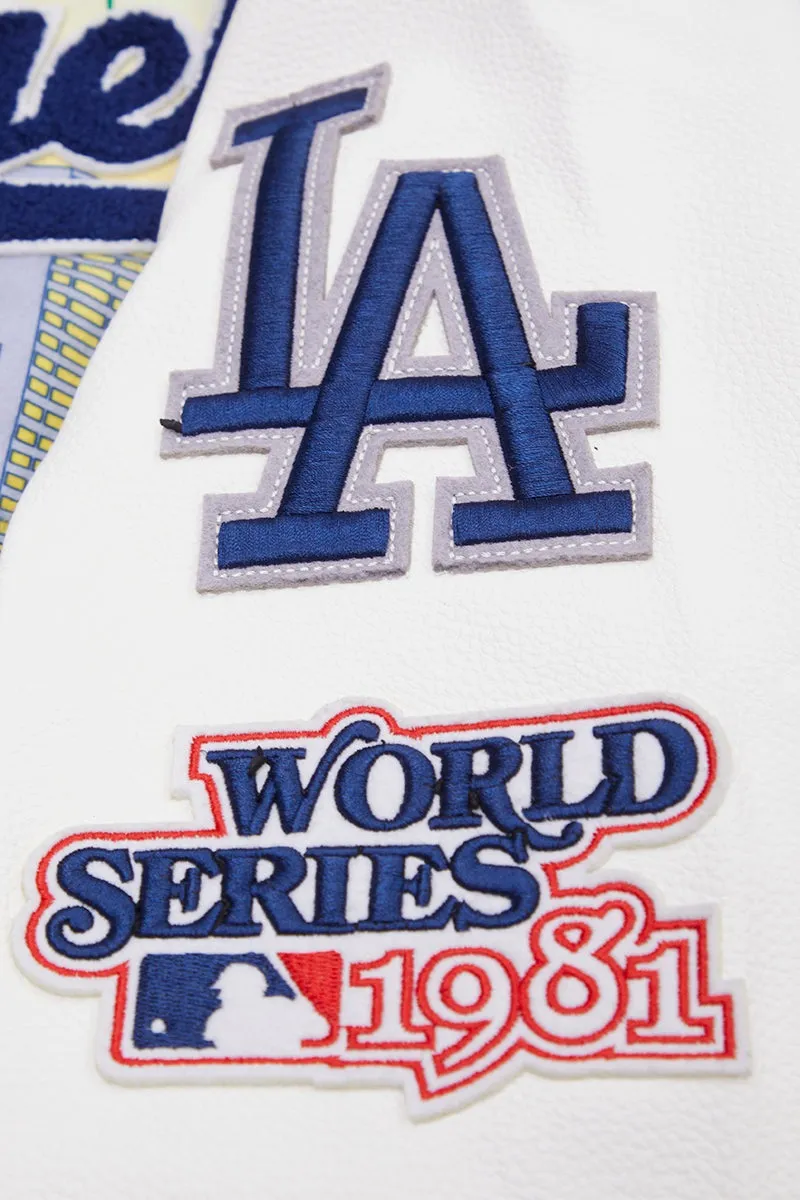 MLB LOS ANGELES DODGERS REMIX VARSITY MEN'S JACKET (WHITE)