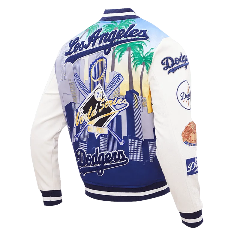 MLB LOS ANGELES DODGERS REMIX VARSITY MEN'S JACKET (WHITE)