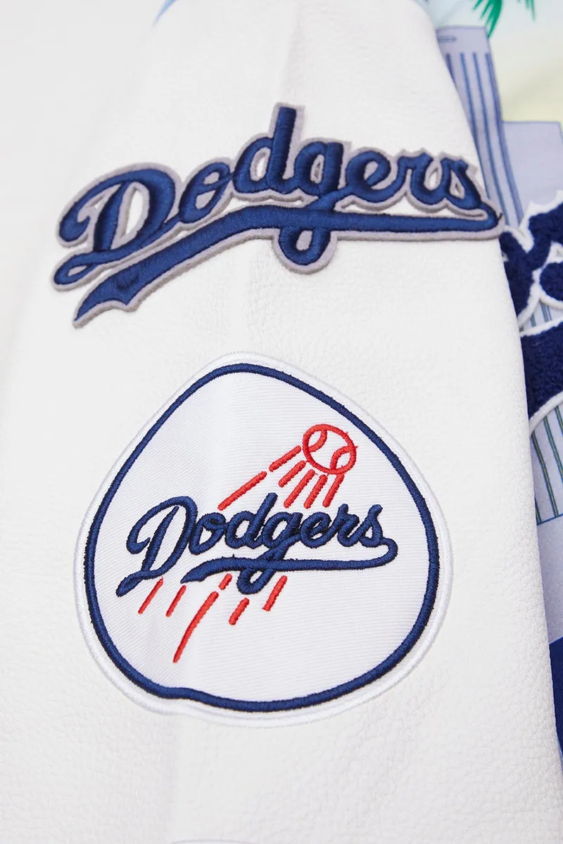 MLB LOS ANGELES DODGERS REMIX VARSITY MEN'S JACKET (WHITE)