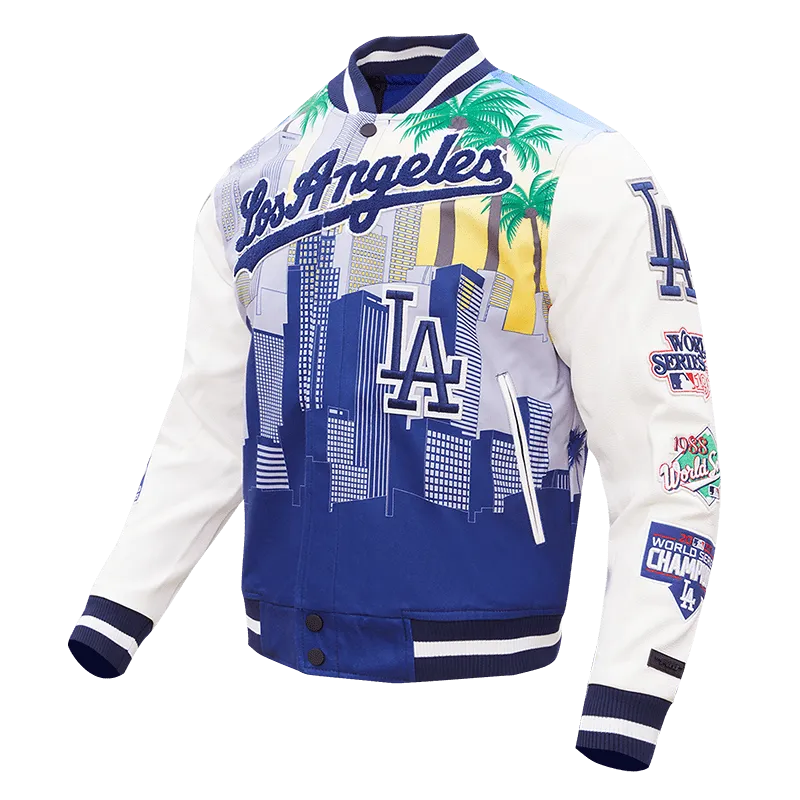 MLB LOS ANGELES DODGERS REMIX VARSITY MEN'S JACKET (WHITE)
