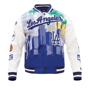 MLB LOS ANGELES DODGERS REMIX VARSITY MEN'S JACKET (WHITE)