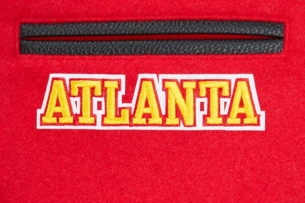NBA ATLANTA HAWKS CLASSIC BIG BOYS WOOL VARSITY JACKET (RED/BLACK)