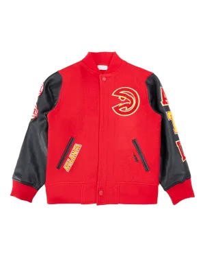 NBA ATLANTA HAWKS CLASSIC BIG BOYS WOOL VARSITY JACKET (RED/BLACK)
