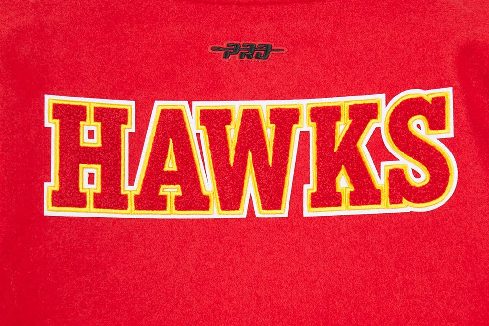 NBA ATLANTA HAWKS CLASSIC BIG BOYS WOOL VARSITY JACKET (RED/BLACK)