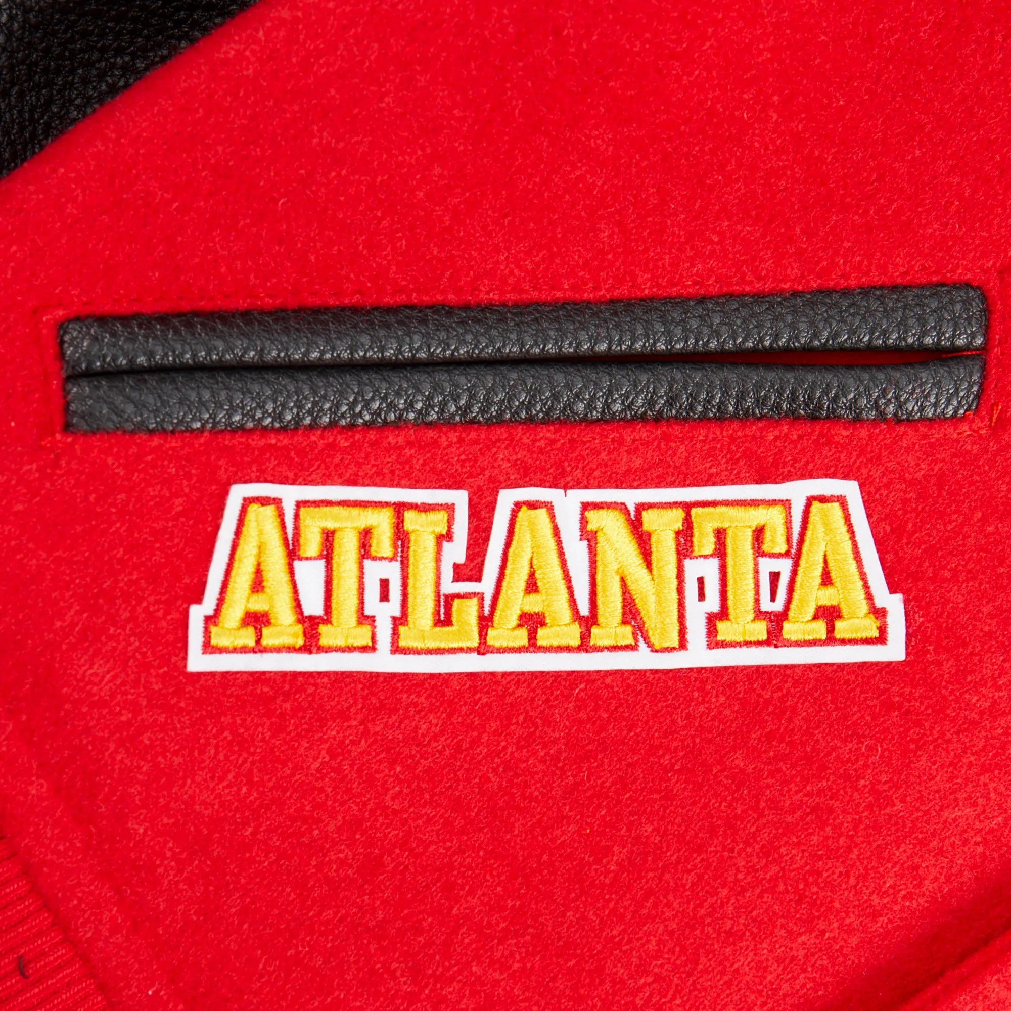 NBA ATLANTA HAWKS CLASSIC LITTLE BOYS WOOL VARSITY JACKET (RED/BLACK)
