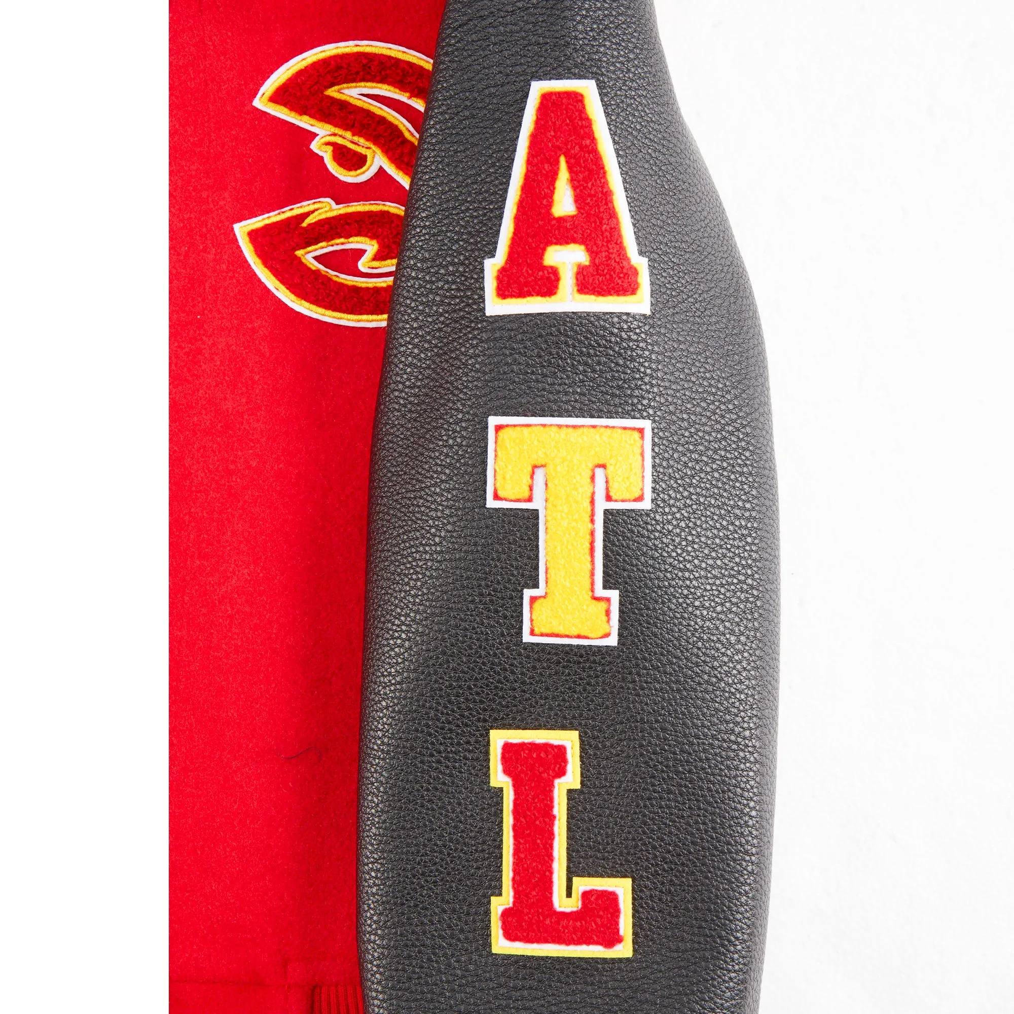 NBA ATLANTA HAWKS CLASSIC LITTLE BOYS WOOL VARSITY JACKET (RED/BLACK)