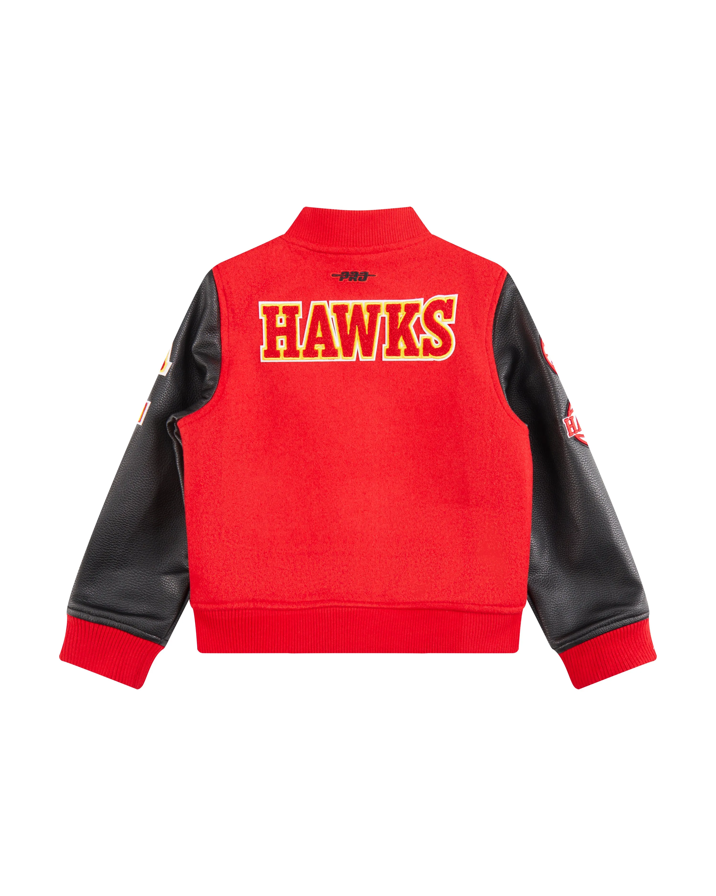 NBA ATLANTA HAWKS CLASSIC LITTLE BOYS WOOL VARSITY JACKET (RED/BLACK)