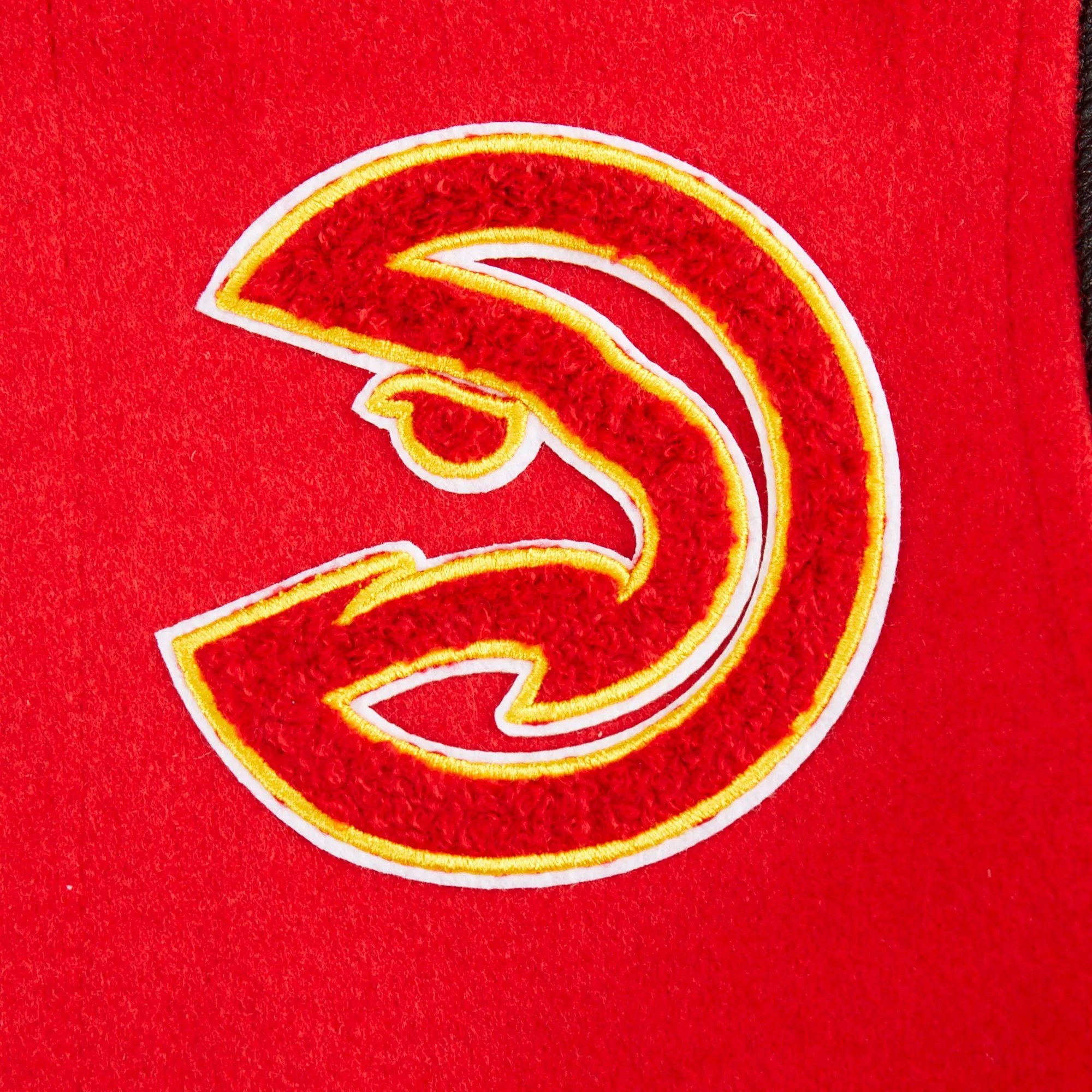 NBA ATLANTA HAWKS CLASSIC LITTLE BOYS WOOL VARSITY JACKET (RED/BLACK)