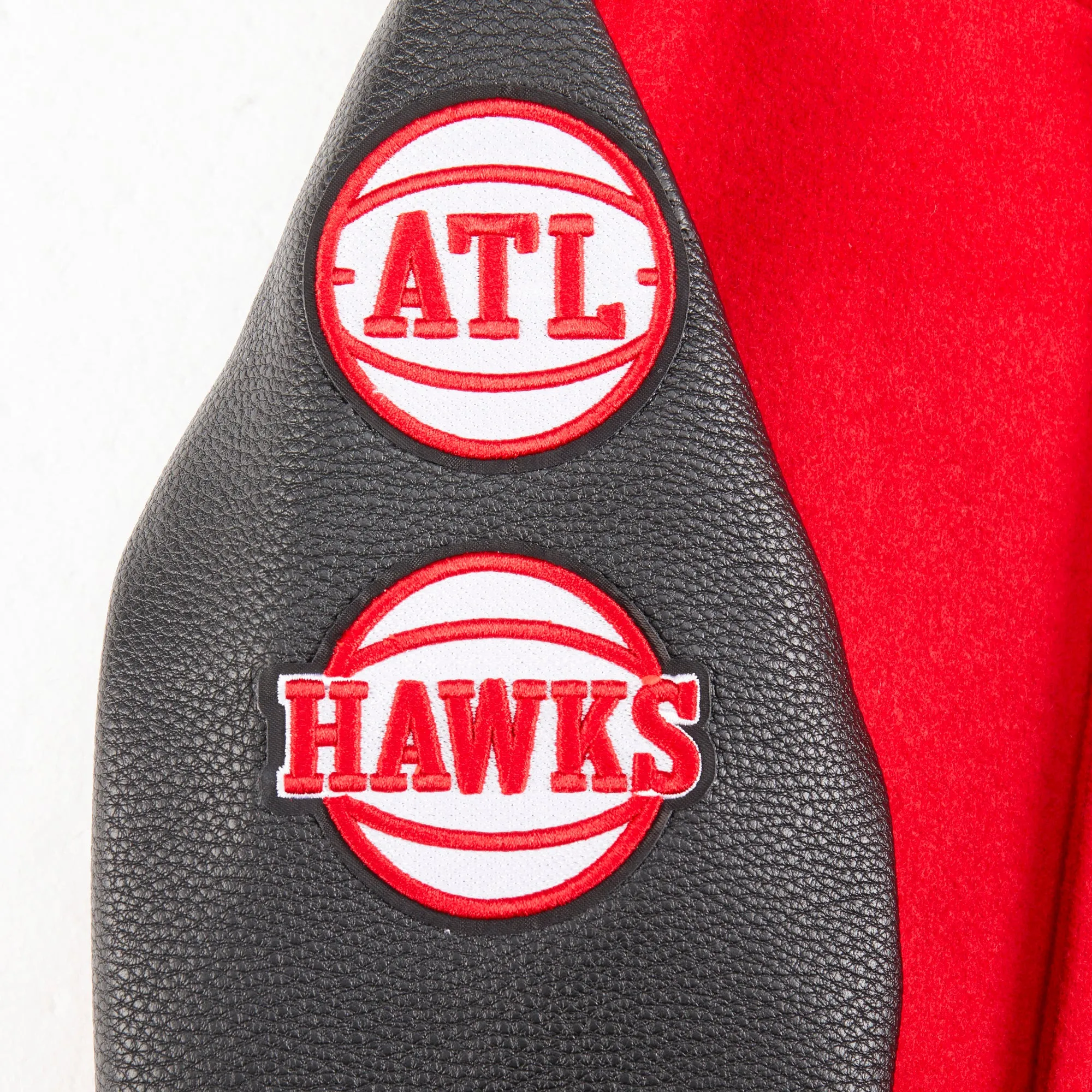 NBA ATLANTA HAWKS CLASSIC LITTLE BOYS WOOL VARSITY JACKET (RED/BLACK)