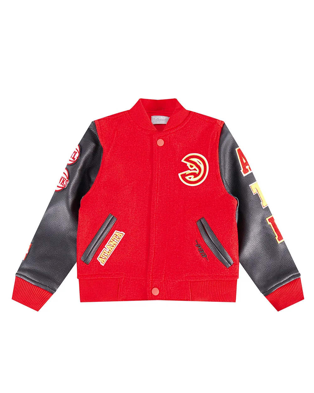 NBA ATLANTA HAWKS CLASSIC TODDLER BOYS WOOL VARSITY JACKET (RED/BLACK)