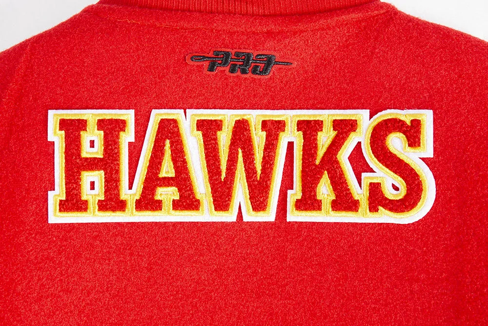 NBA ATLANTA HAWKS CLASSIC TODDLER BOYS WOOL VARSITY JACKET (RED/BLACK)