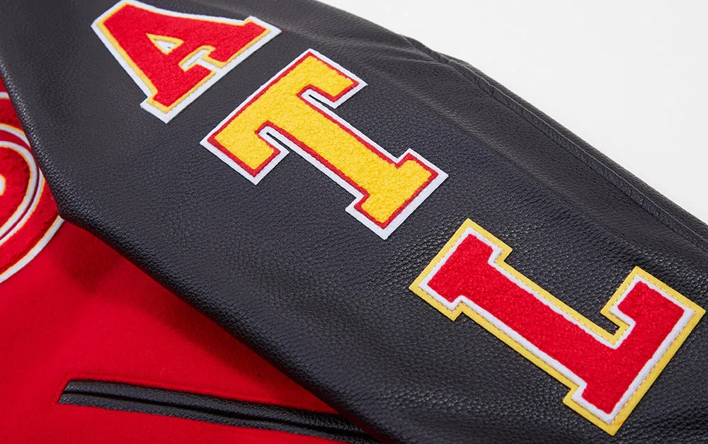 NBA ATLANTA HAWKS CLASSIC WOOL MEN'S VARSITY JACKET (RED/BLACK)