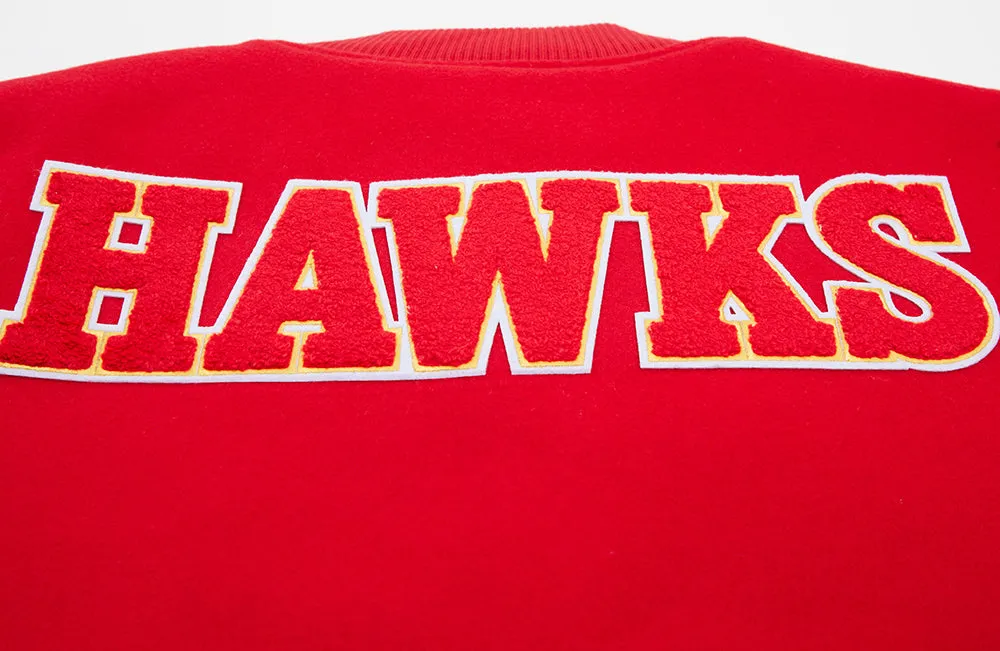 NBA ATLANTA HAWKS CLASSIC WOOL MEN'S VARSITY JACKET (RED/BLACK)