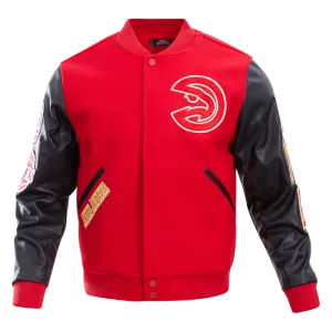 NBA ATLANTA HAWKS CLASSIC WOOL MEN'S VARSITY JACKET (RED/BLACK)