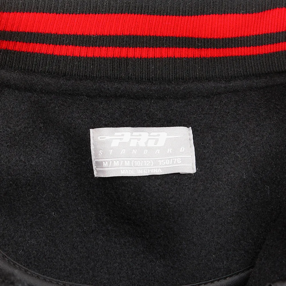 NBA ATLANTA HAWKS RETRO CLASSIC BIG BOYS RIB WOOL VARSITY JACKET (BLACK/RED/BLACK)