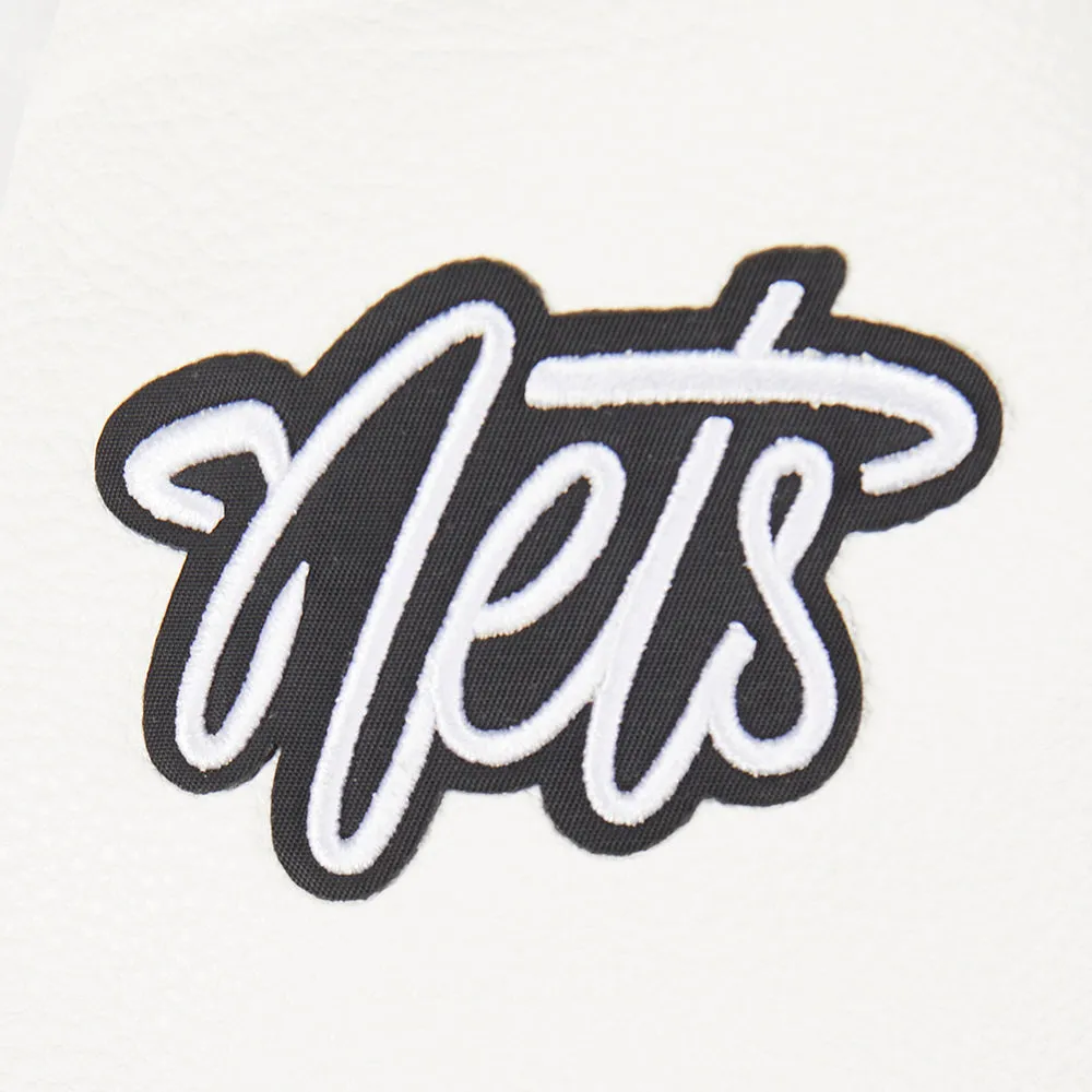 NBA BROOKLYN NETS CLASSIC LITTLE BOYS WOOL VARSITY JACKET (BLACK/WHITE)