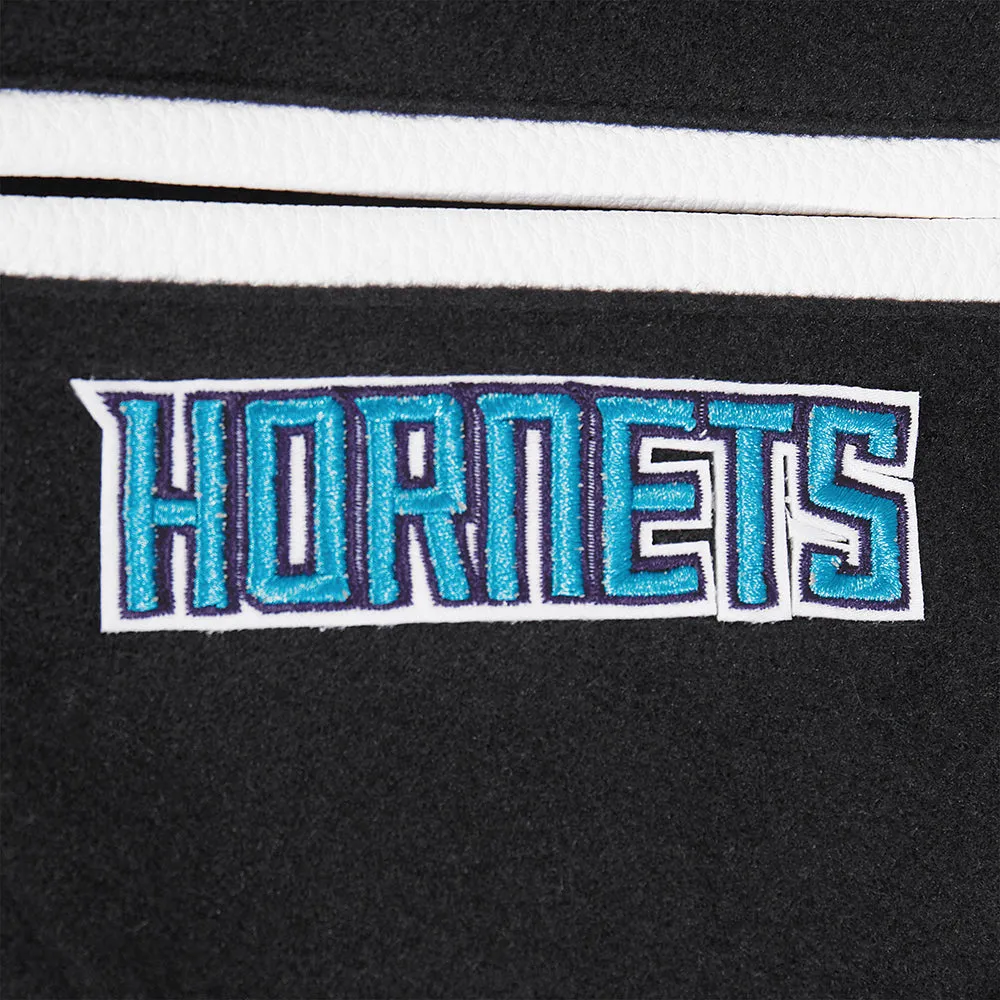 NBA CHARLOTTE HORNETS CLASSIC LITTLE BOYS WOOL VARSITY JACKET (BLACK/WHITE)