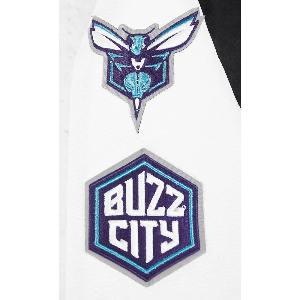 NBA CHARLOTTE HORNETS CLASSIC LITTLE BOYS WOOL VARSITY JACKET (BLACK/WHITE)