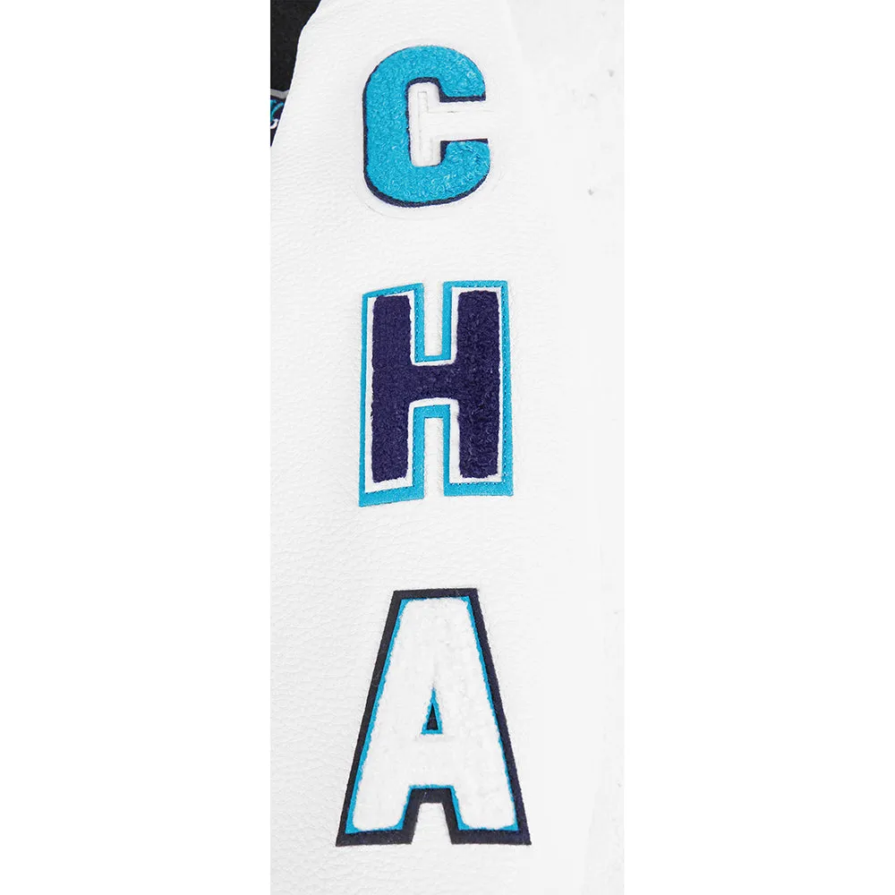 NBA CHARLOTTE HORNETS CLASSIC LITTLE BOYS WOOL VARSITY JACKET (BLACK/WHITE)