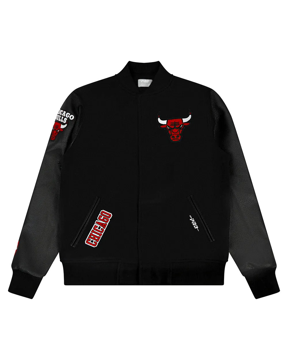 NBA CHICAGO BULLS CLASSIC BIG BOYS WOOL VARSITY JACKET (JET BLACK)