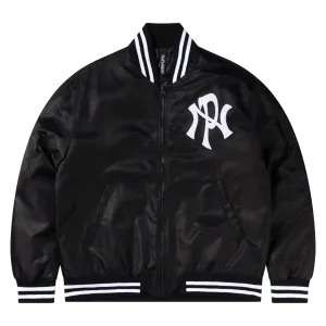 NYP NYLON VARSITY JACKET / BLACK