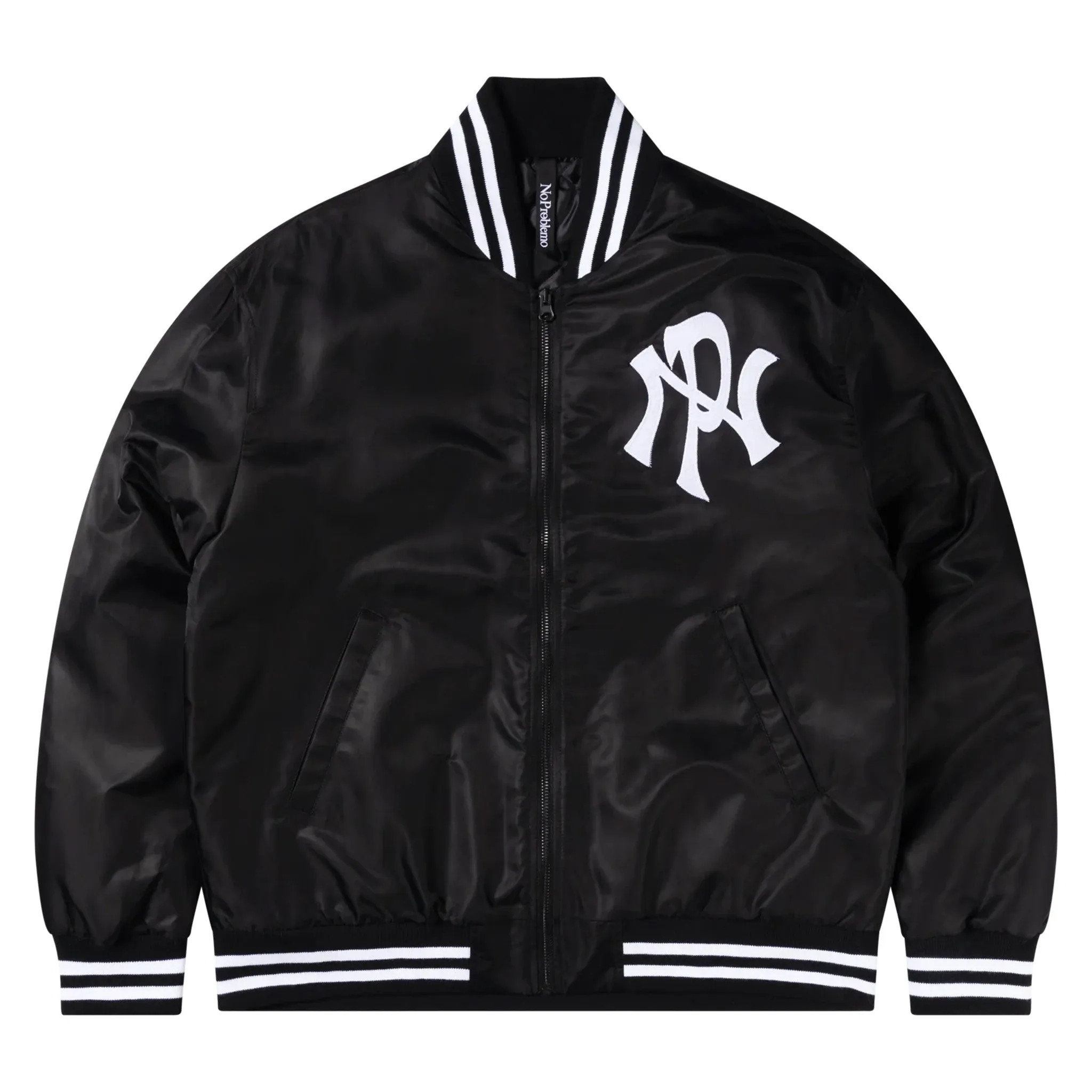 NYP NYLON VARSITY JACKET / BLACK