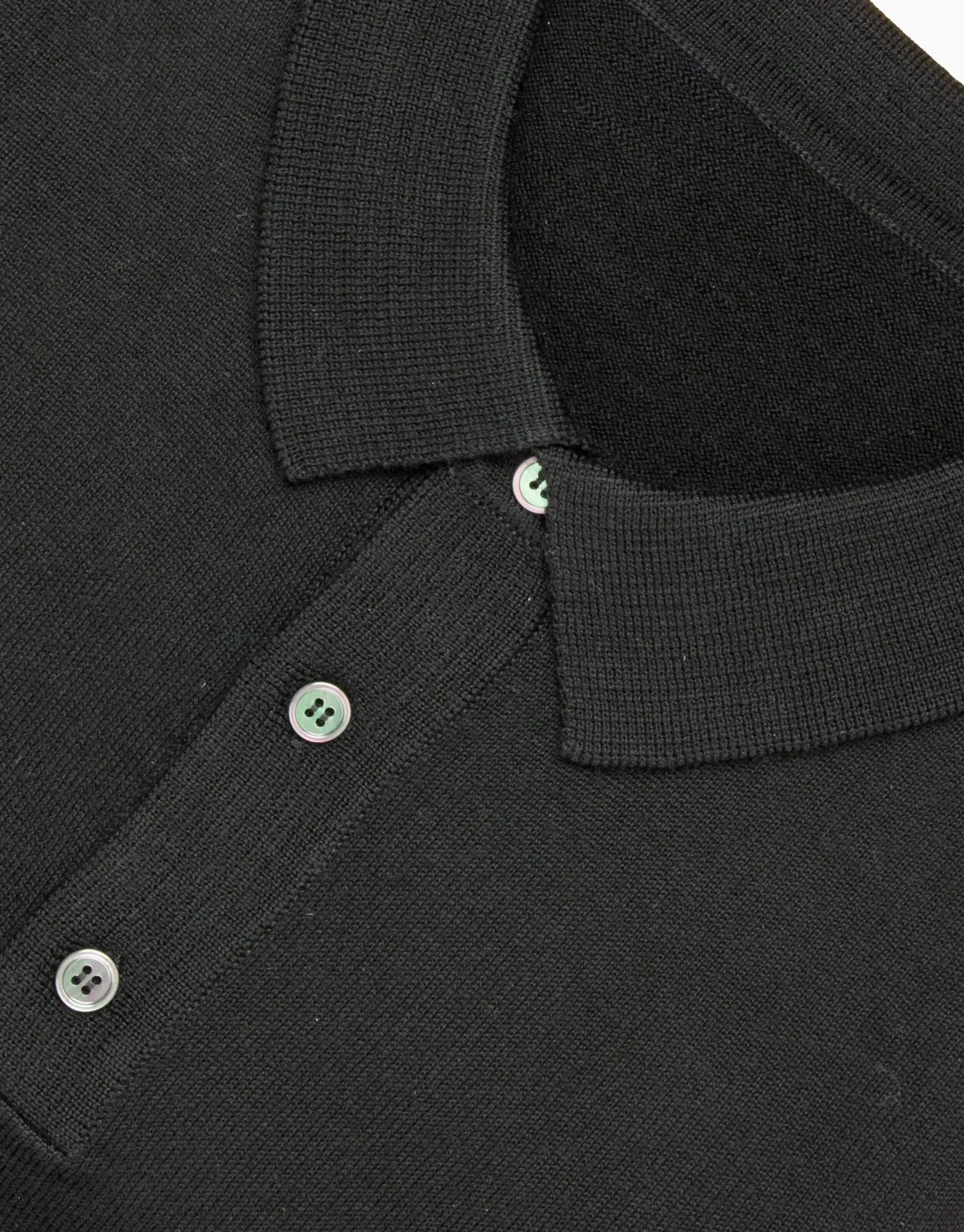Owaka 100% Merino Polo - Black