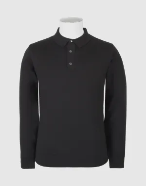 Owaka 100% Merino Polo - Black