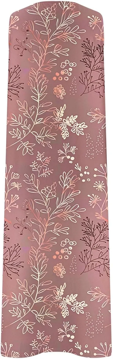 Plus Size Women's Embossed Floral Printed Midi Dresses with Pockets Loose Button V Neck Sleeveless A-Line Casual Summer Dress