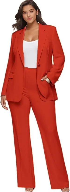 Plus Size Womens Suitng Tuxedo 2 Piece Business Set Pant Suits for Women Dressy for Wedding Guest