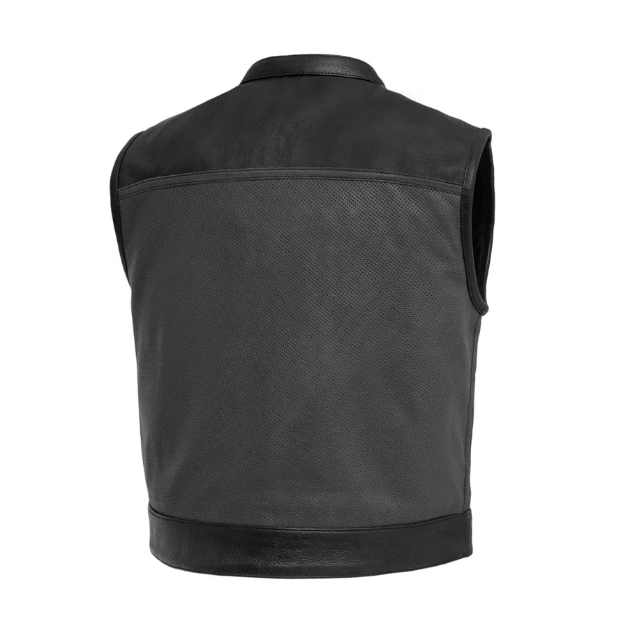 Premium Perforated Leather Vest By TJS