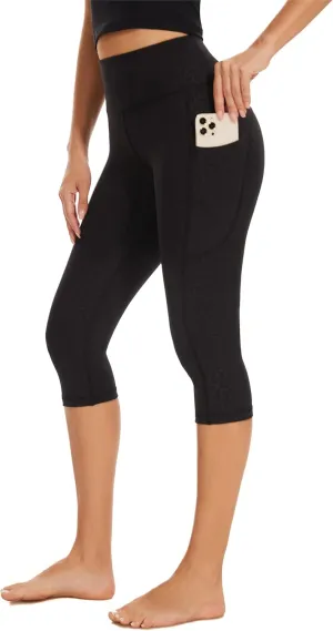 RAYPOSE Womens Workout Capri Leggings for Women with Pockets Plus Size Basic Pants Yoga Gym Casual Summer