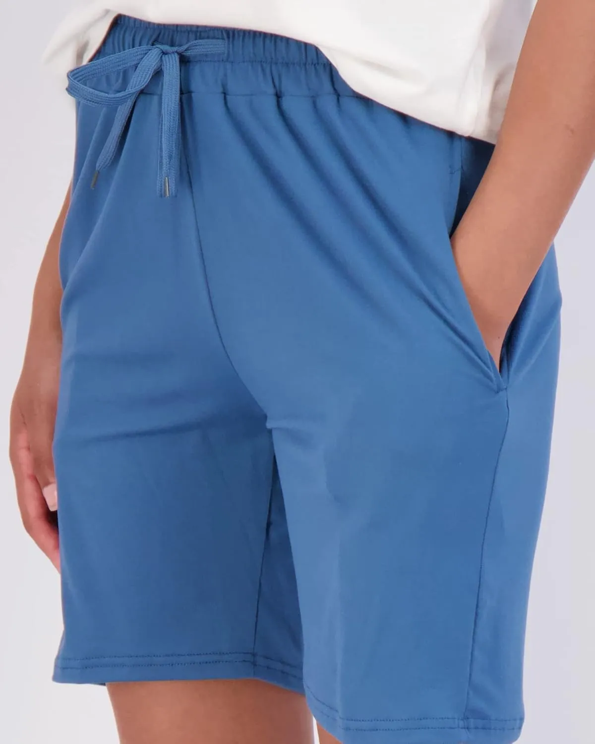 Real Essentials 4 Pack: Women's 7" Bermuda Long Casual Yoga Super-Soft Loose Comfy Shorts with Pockets (Available in Plus)