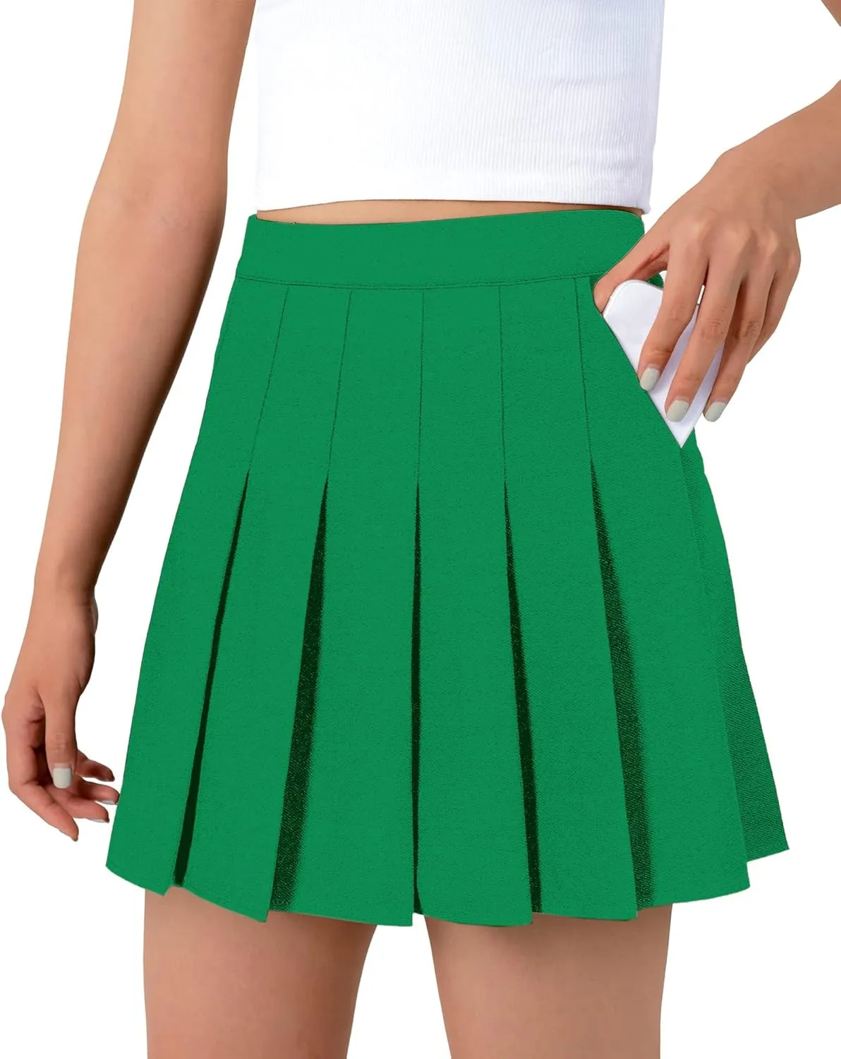 SANGTREE Girls Women's Pleated Skirt, Elastic Waist Uniform Skirt Plus Size, 2 Years - US 4XL