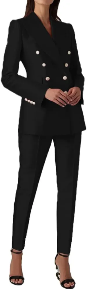 Satin Suit Women Two Piece Outfits Blazer Jacket and Pants Business Fashion Suit Sets (Blazer Pants)