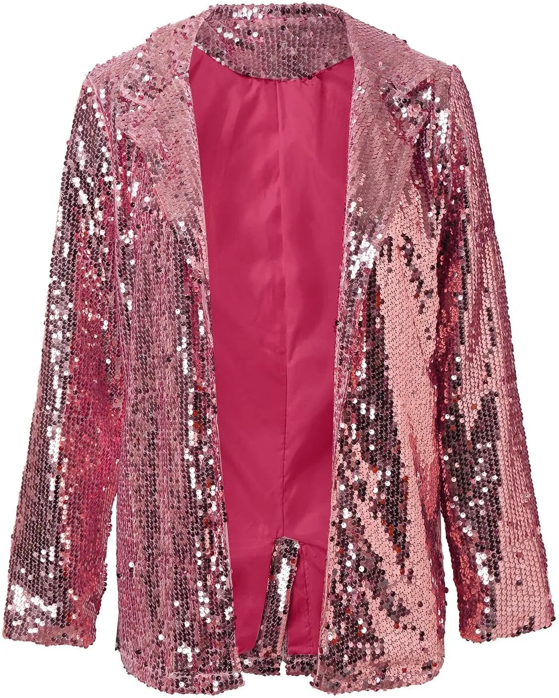 Sequin Blazer for Women Shimmer Jacket Casual Long Sleeve Glitter Party Shiny Lapel Coat Rave Lightweight Blazer Coat