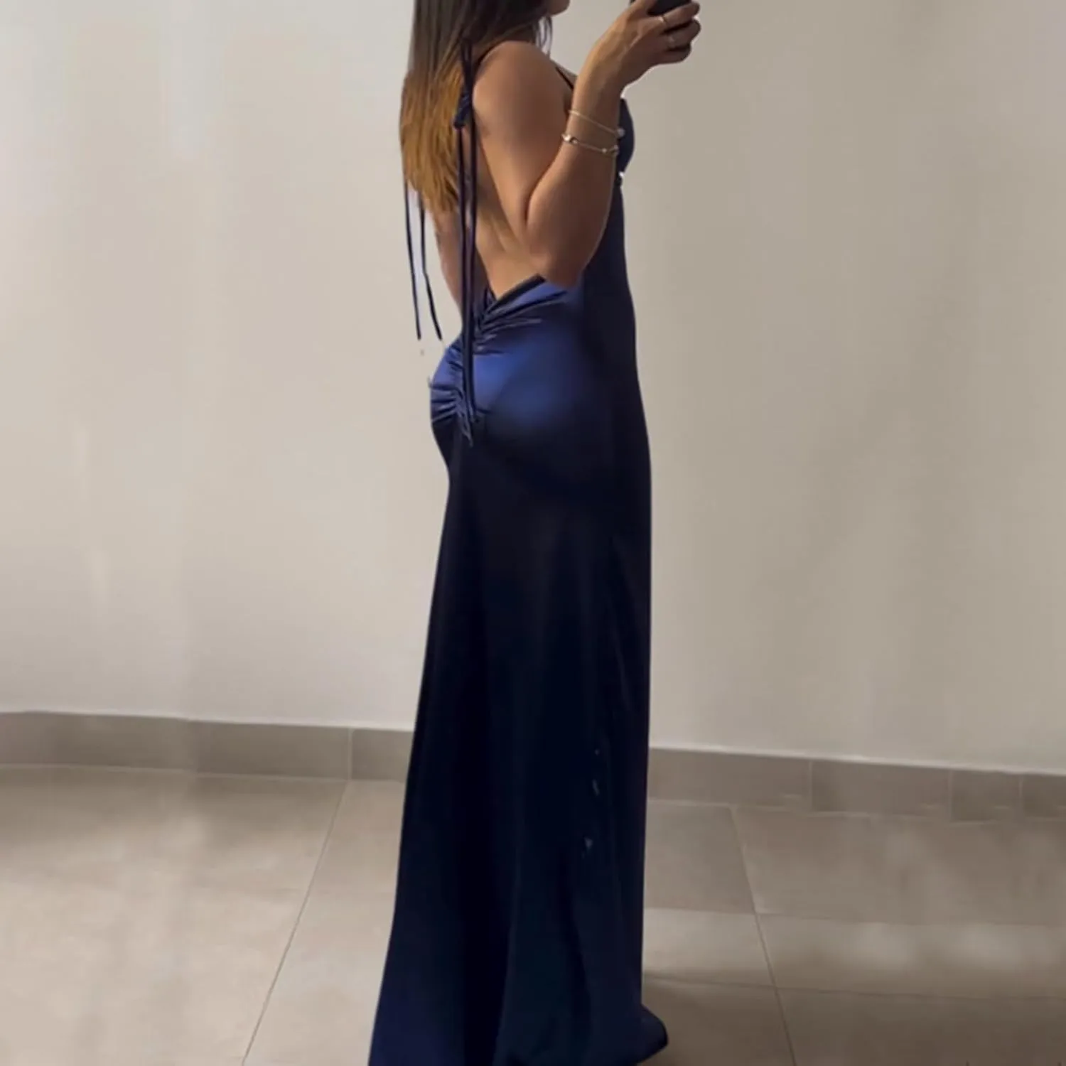 Sexy Summer Dresses for Women Spaghetti Straps Side Split Ruffle Hem Bodycon Long Dress Party Beach Sundresses