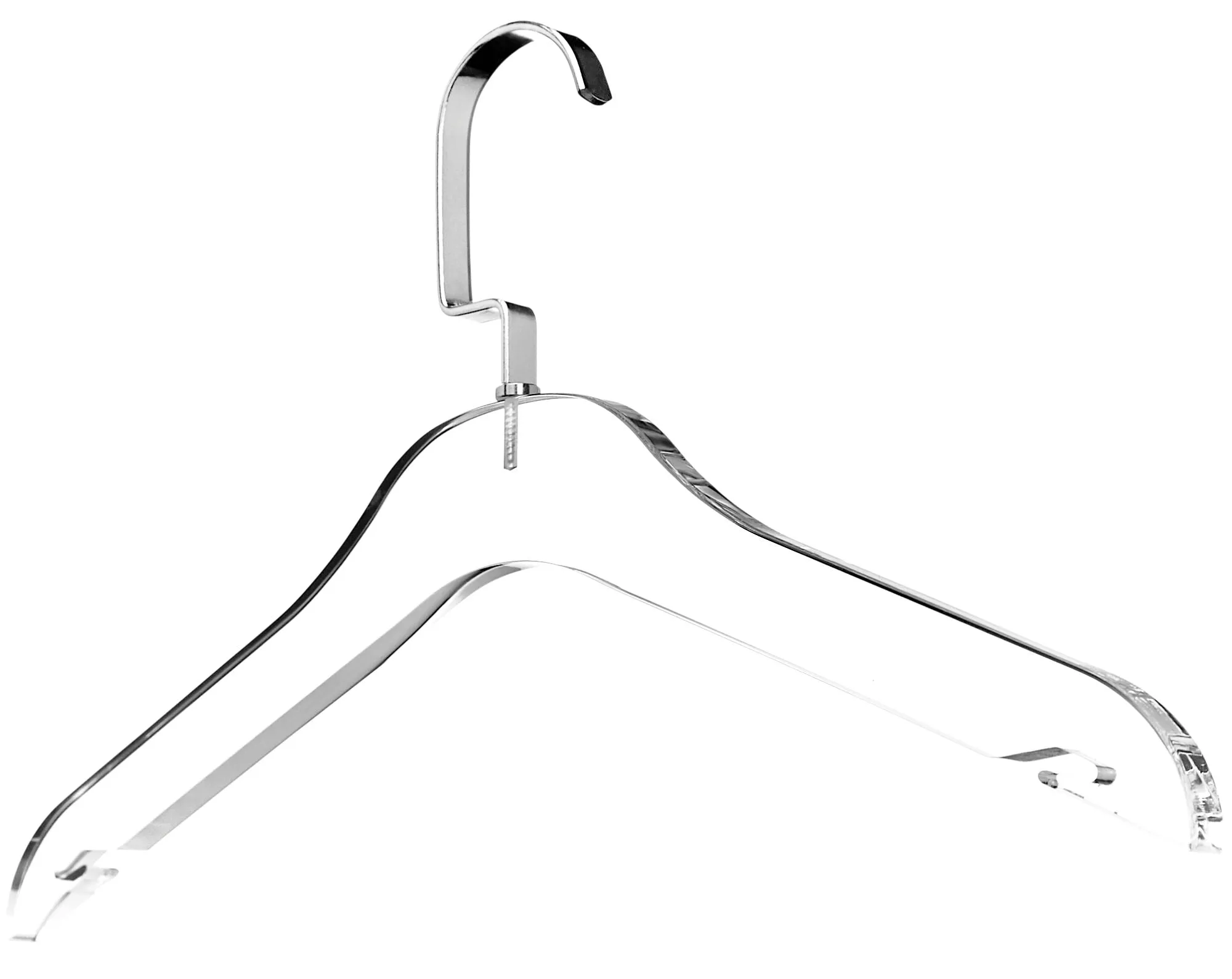 Simply Brilliant Acrylic Clothes Hangers with Silver Colored Hooks - 10 Pack