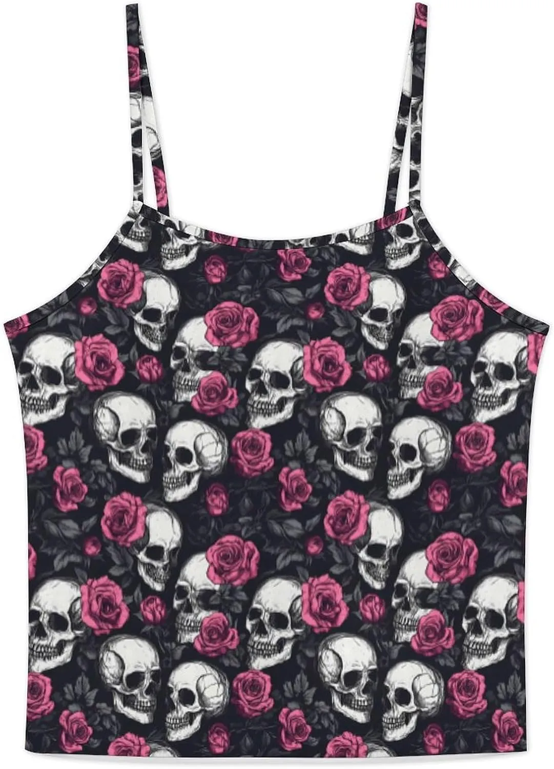 Skull And Roses Pajamas for Women Set Tank Top Pjs And Shorts Sleepwear Loungewear Sets
