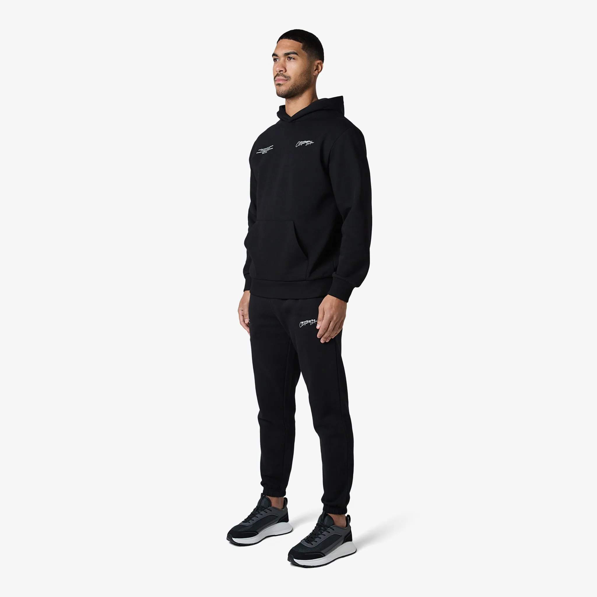 Stacked Varsity Hoodie | Black