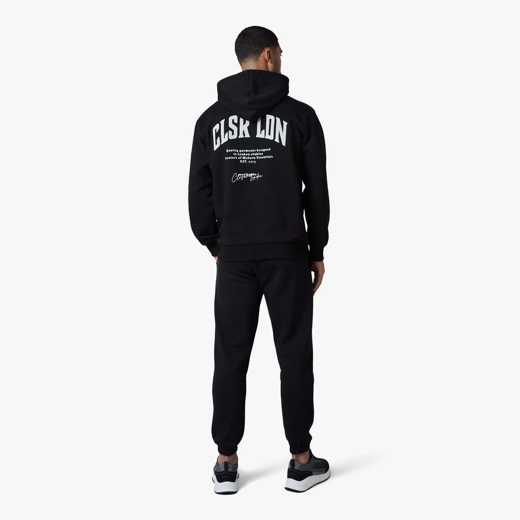 Stacked Varsity Hoodie | Black