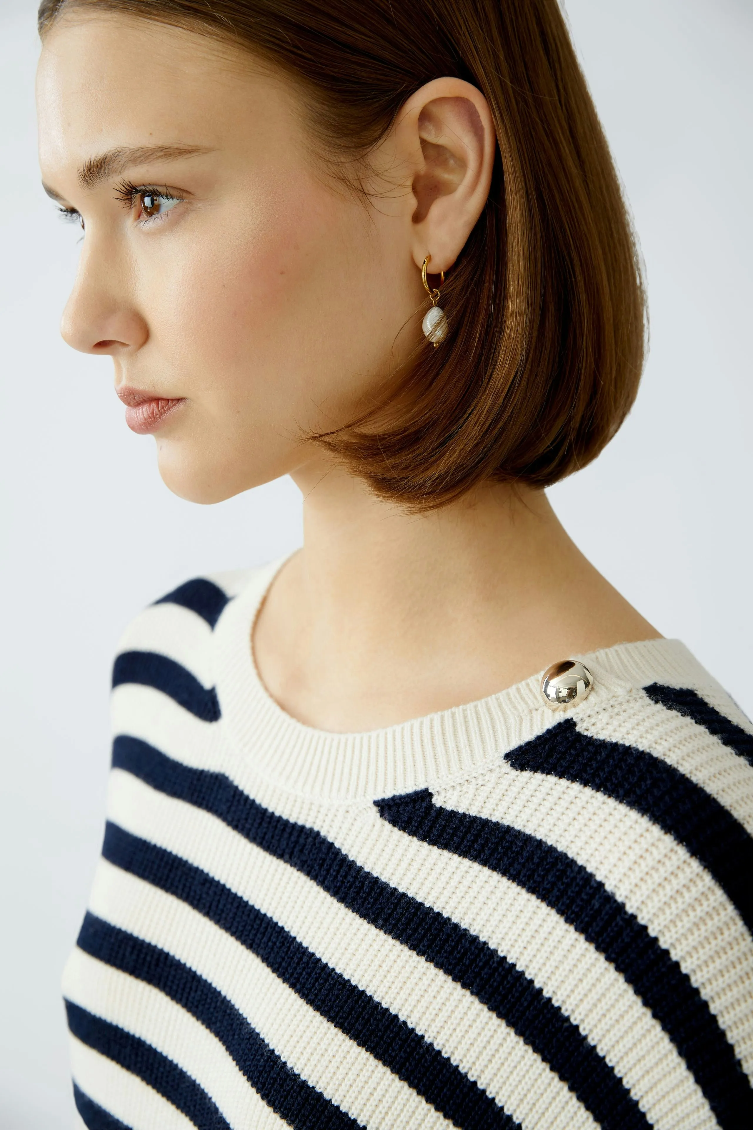 Striped Pullover - Navy and Off White