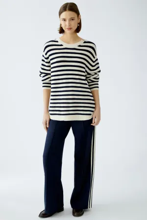 Striped Pullover - Navy and Off White