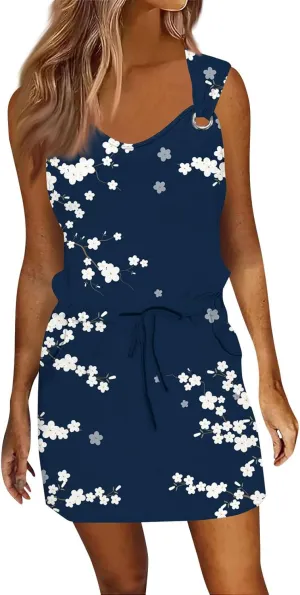 Summer Dresses for Women 2025 Sundresses Sleeveless Beach Casual Loose Tank Boho Sun Dresses.